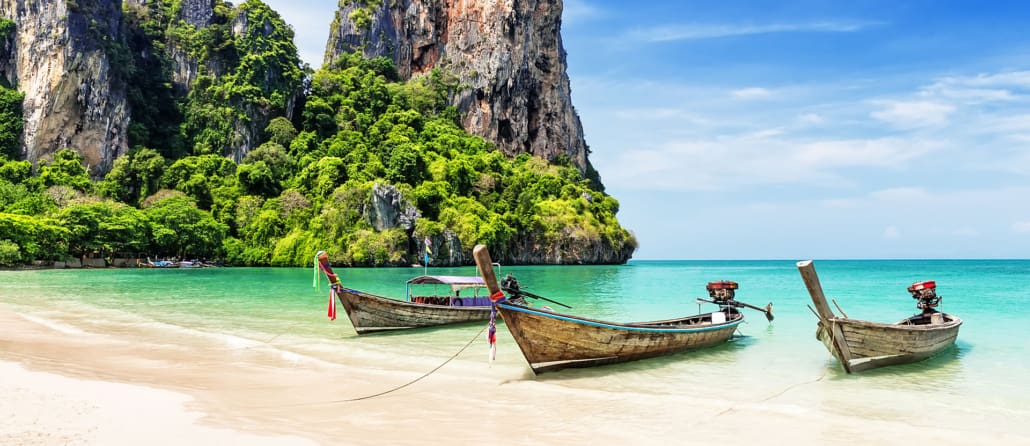 Thai traditional wooden longtail boat